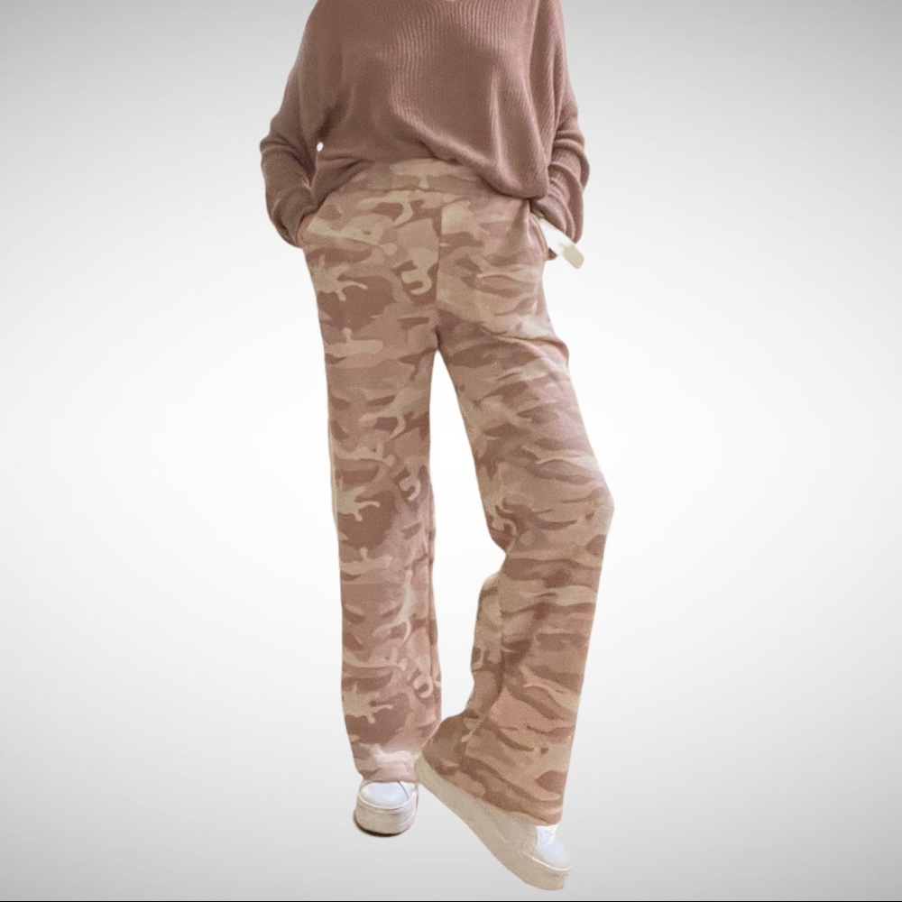 RD Style Blush Camo Wide Leg Sweatpants